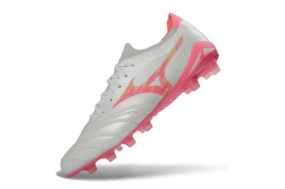 Chuteira Mizuno Morelia Neo 4 Campo - Branco/Rosa