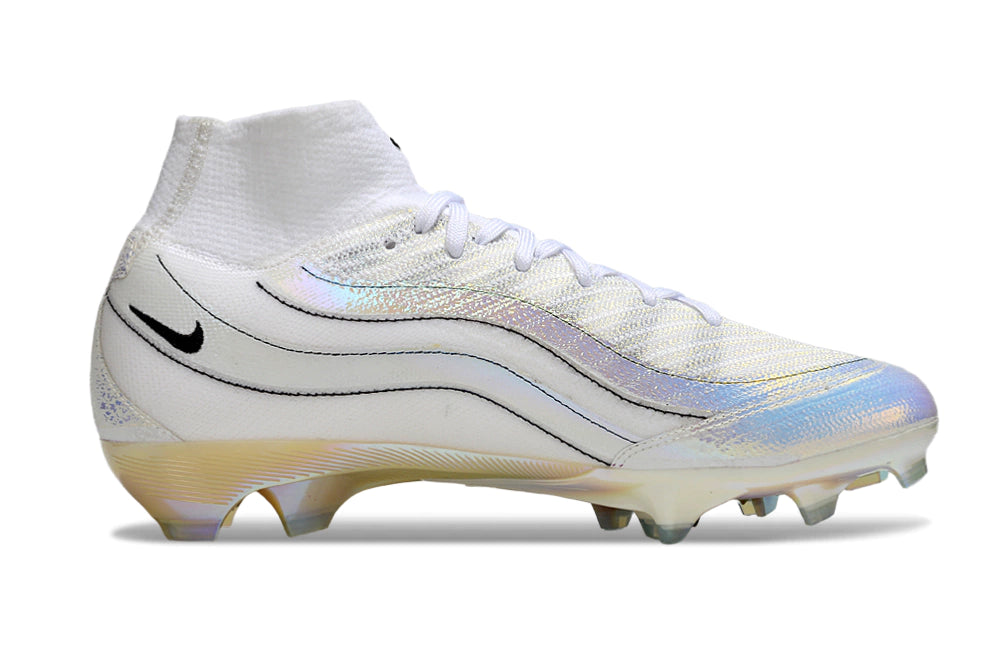 Chuteira Nike Air Zoom Mercurial Superfly 10 Elite Campo - Branco/Dourado