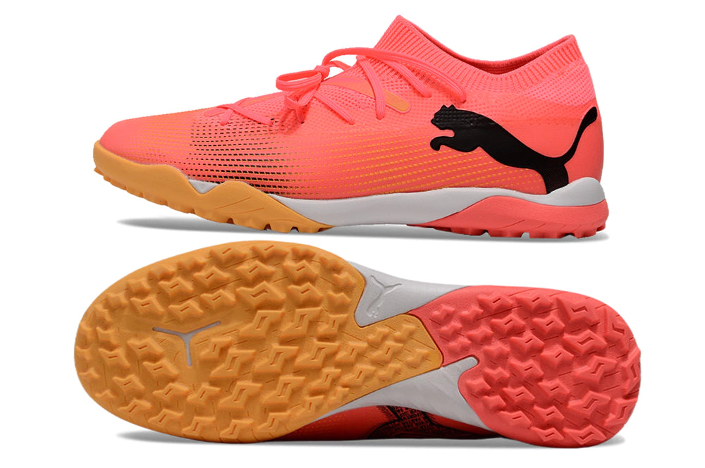 Chuteira Puma Future 7 Match Society - Laranja/Preto/Branco