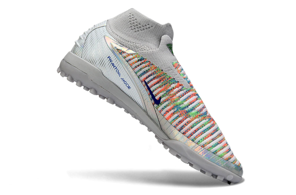 Chuteira Nike Phantom ReactX 6 Pro Botinha Society TF - Prata
