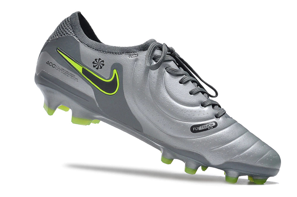 Chuteira Nike Tiempo 10 Elite Campo FG - Cinza/Verde