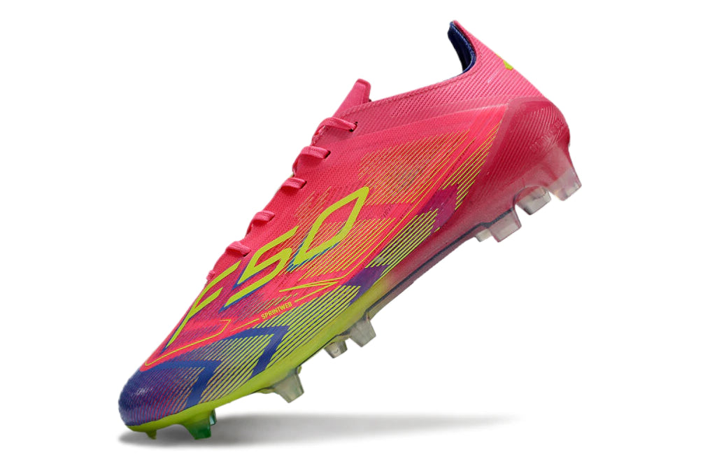 Chuteira Adidas F50 X Campo - Rosa/Verde/Azul
