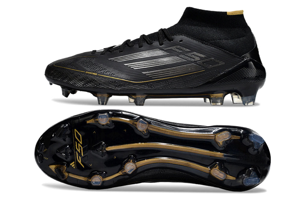 Chuteira Adidas F50 Elite Mid Campo - Preto/Dourado