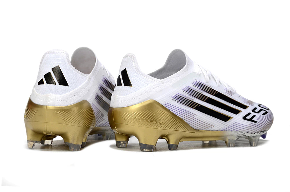 Chuteira Adidas F50 X Campo - Branco/Dourado