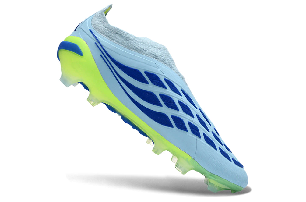 Chuteira Adidas Predator Laceless 26 Elite FG - Azul/Verde