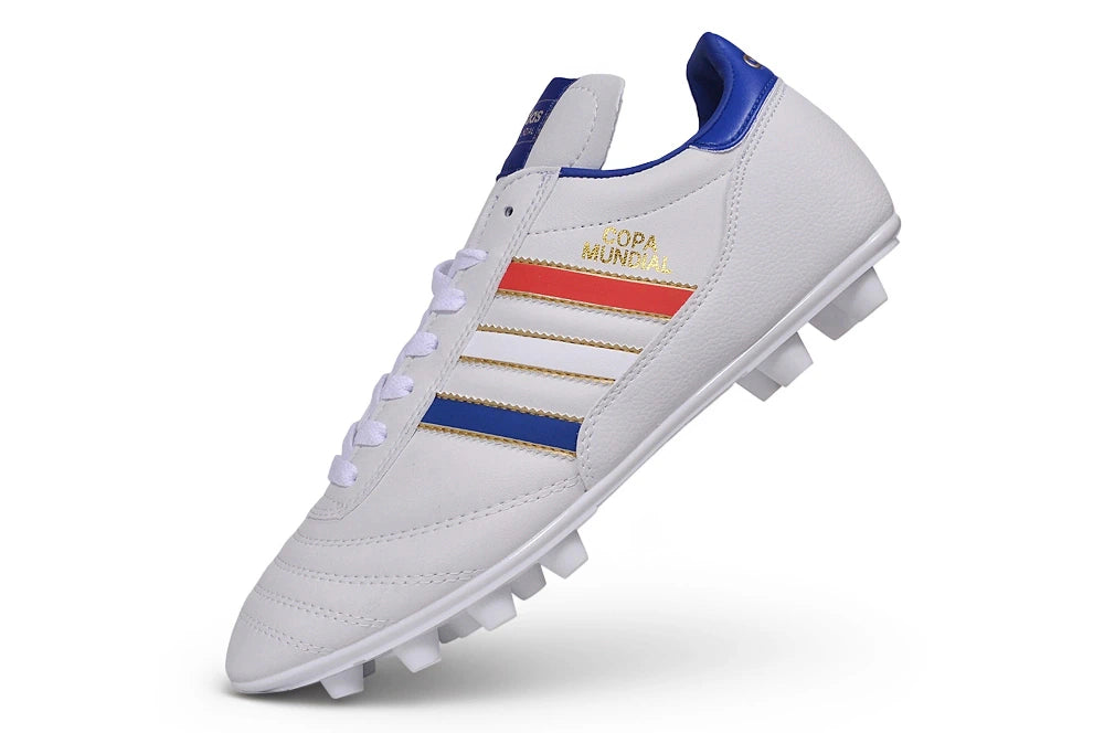 Chuteira Adidas Mundial Campo FG - Branco/Azul