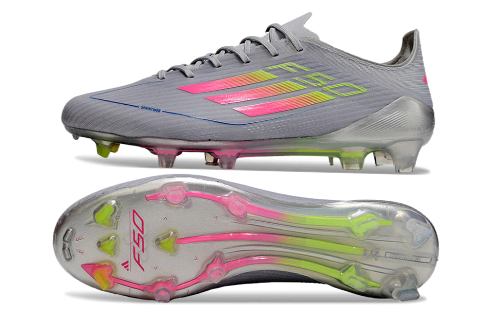 Chuteira Adidas F50 X Campo - Cinza/Rosa