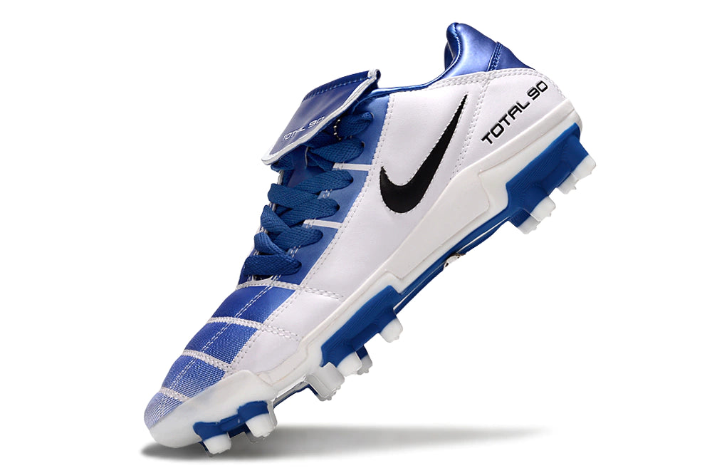 Chuteira Nike Total 90 Campo - Branco/Azul