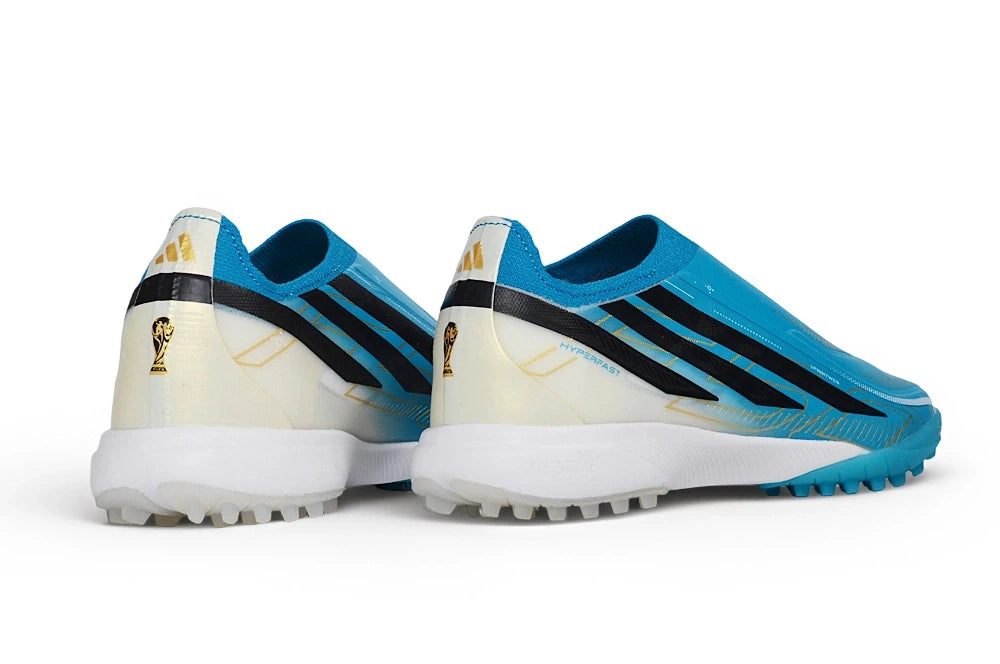 Chuteira Adidas F50 Hyperfast Laceless TF - Azul