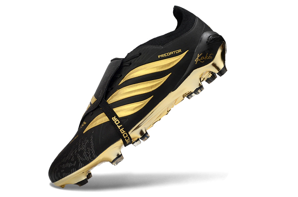 Chuteira Adidas Predator Tongue 26 Elite FG - Preto/Dourado