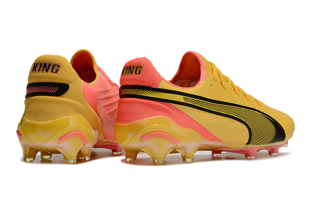 Chuteira Puma King Ultimate X FG - Laranja/Amarelo/Preto