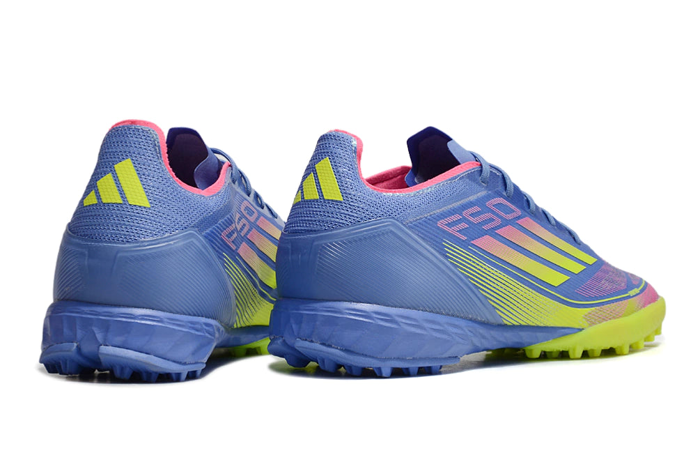 Chuteira Adidas X F50 Pro Society - Azul/Verde/Rosa