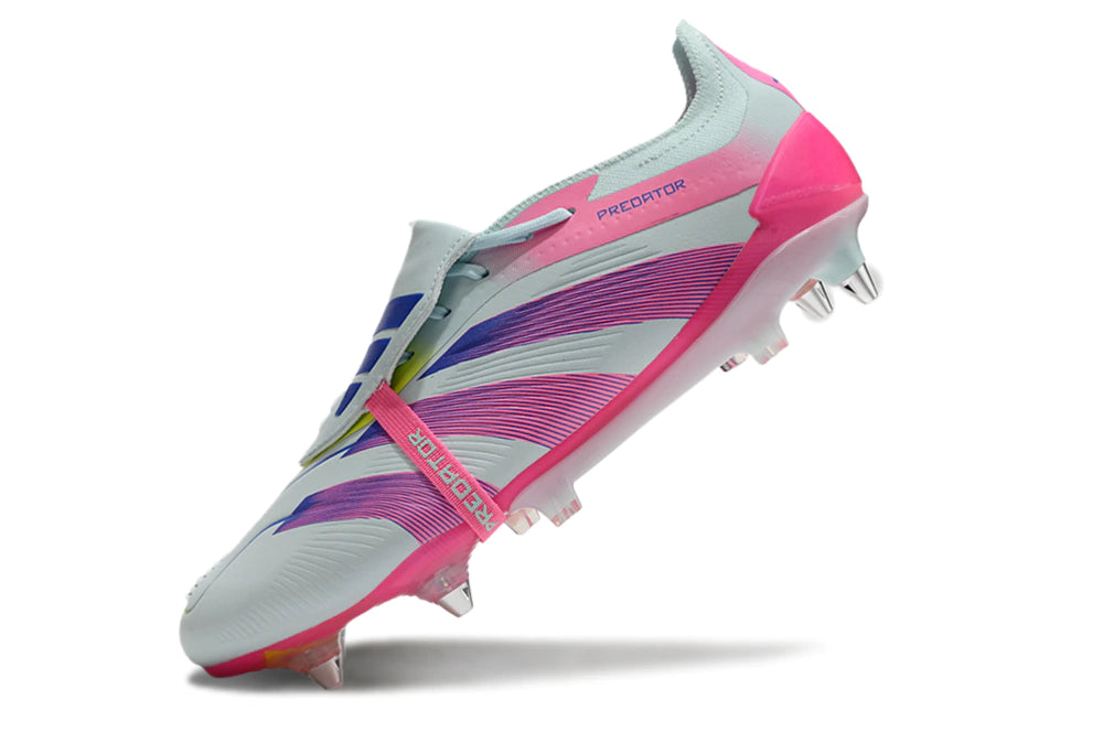 Chuteira Adidas Predator Elite Tongue SG - Rosa/Branco