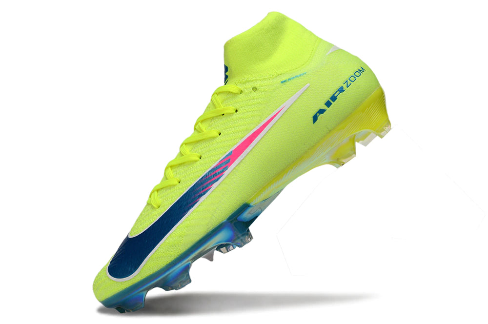 Chuteira Nike Air Zoom Mercurial Superfly 10 Elite Campo - Verde/Azul