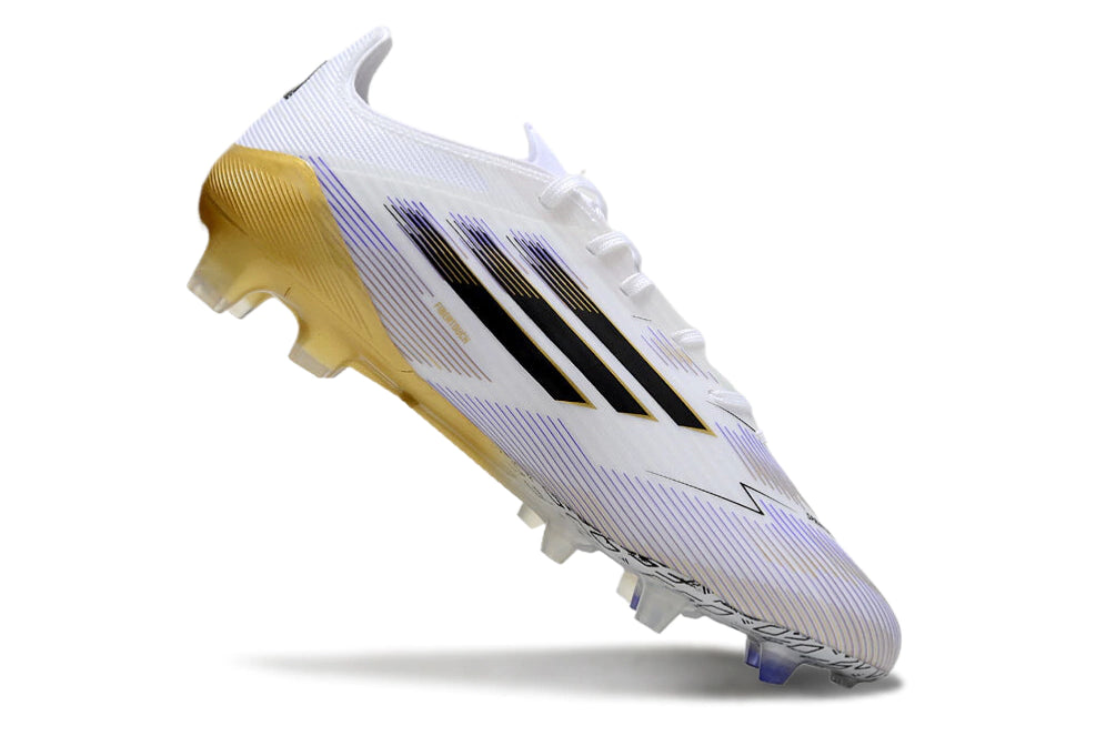 Chuteira Adidas F50 X Campo - Branco/Dourado/Preto