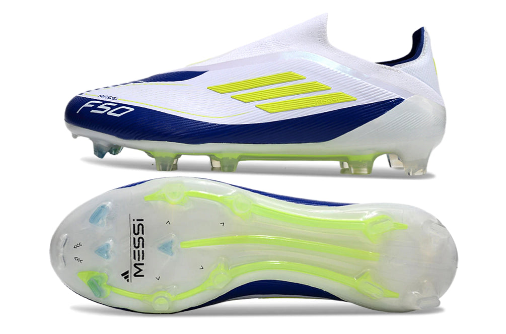 Chuteira Adidas F50 X Laceless Campo - Branco/Azul