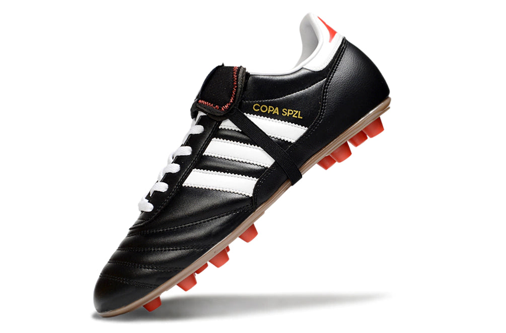 Chuteira Adidas Mundial Campo FG - Preto/Branco/Laranja/Bege