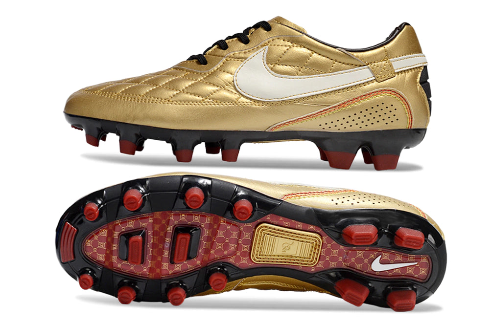 Chuteira Nike Tiempo Legend 10R Elite Campo - Dourado