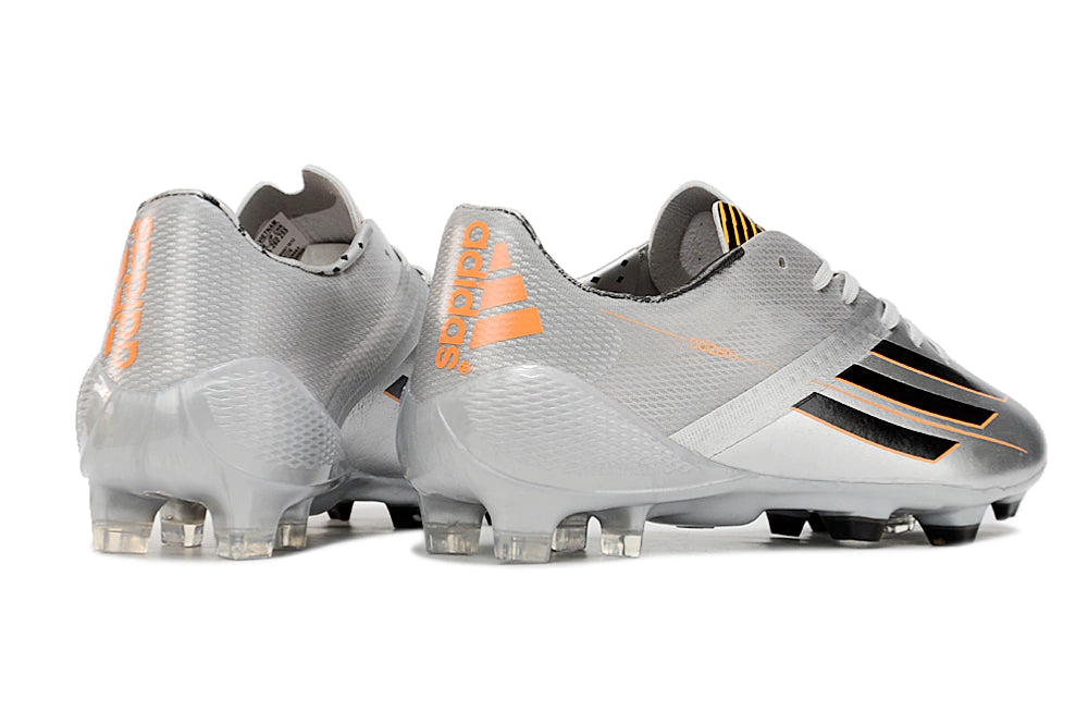 Chuteira Adidas F50 X Campo - Laranja/Preto - Prata/Preto