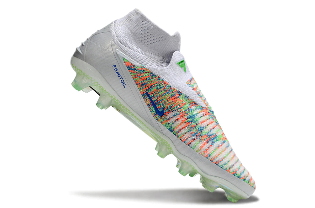 Chuteira Nike Phantom 6 Elite Botinha Campo - Branco/Verde