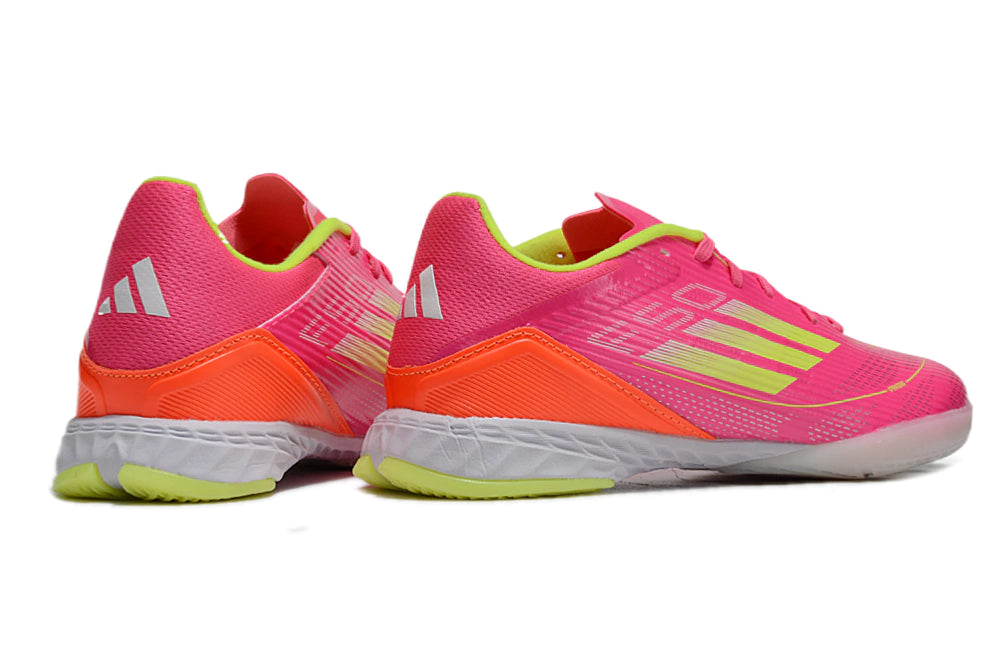 Chuteira Adidas X F50 Futsal - Rosa/Branco/Verde