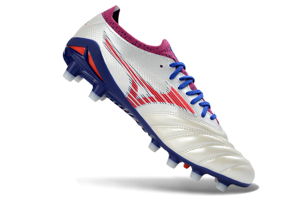 Chuteira Mizuno Morelia Neo 4 Campo - Branco/Rosa