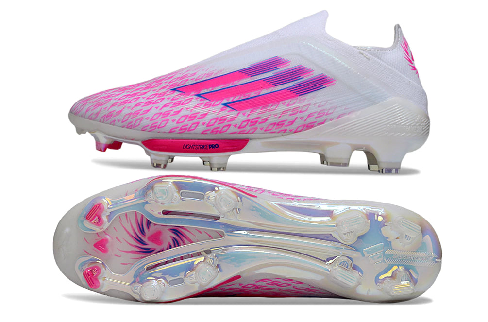 Chuteira Adidas F50+ Elite Campo - Branco/Rosa