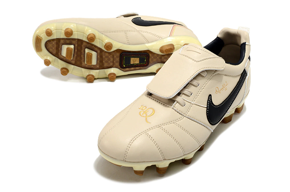 Chuteira Nike Tiempo Legend 10R Elite Campo - Bege/Preto