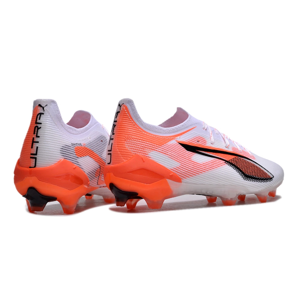 Chuteira Puma Ultra 5 Campo FG - Branco/Laranja