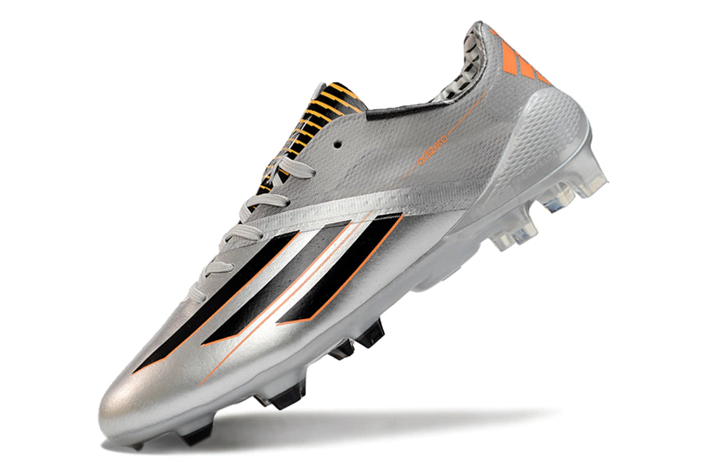 Chuteira Adidas F50 X Campo - Laranja/Preto - Prata/Preto
