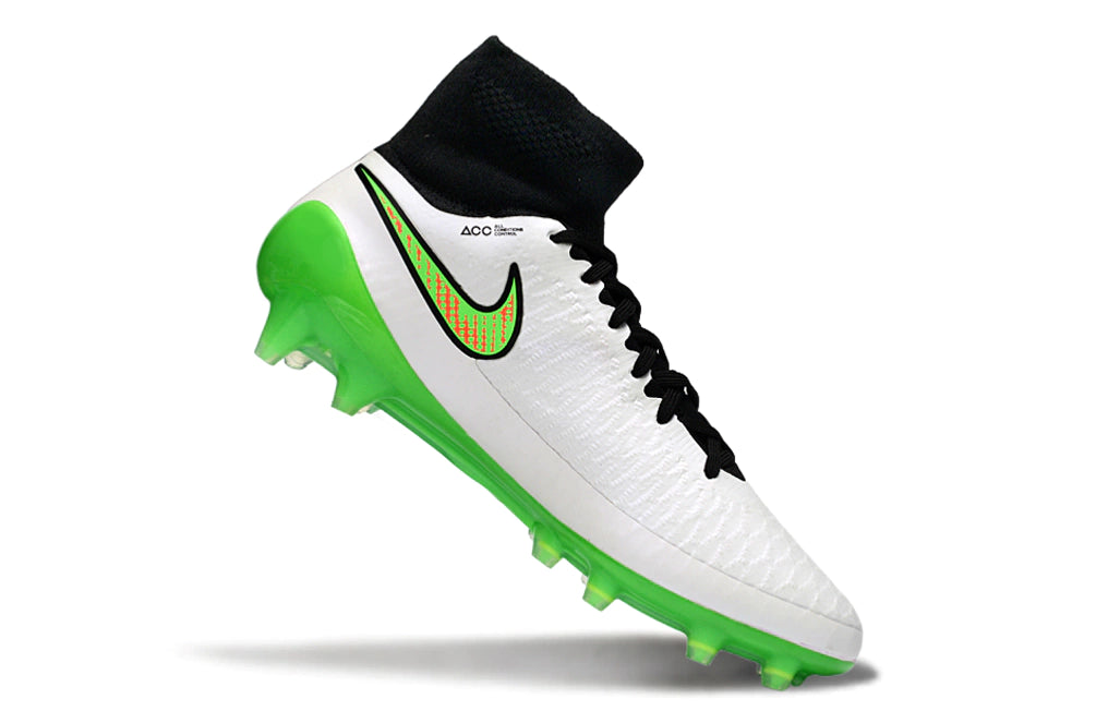 Chuteira Campo Nike Magista Obra FG - Branco/Verde