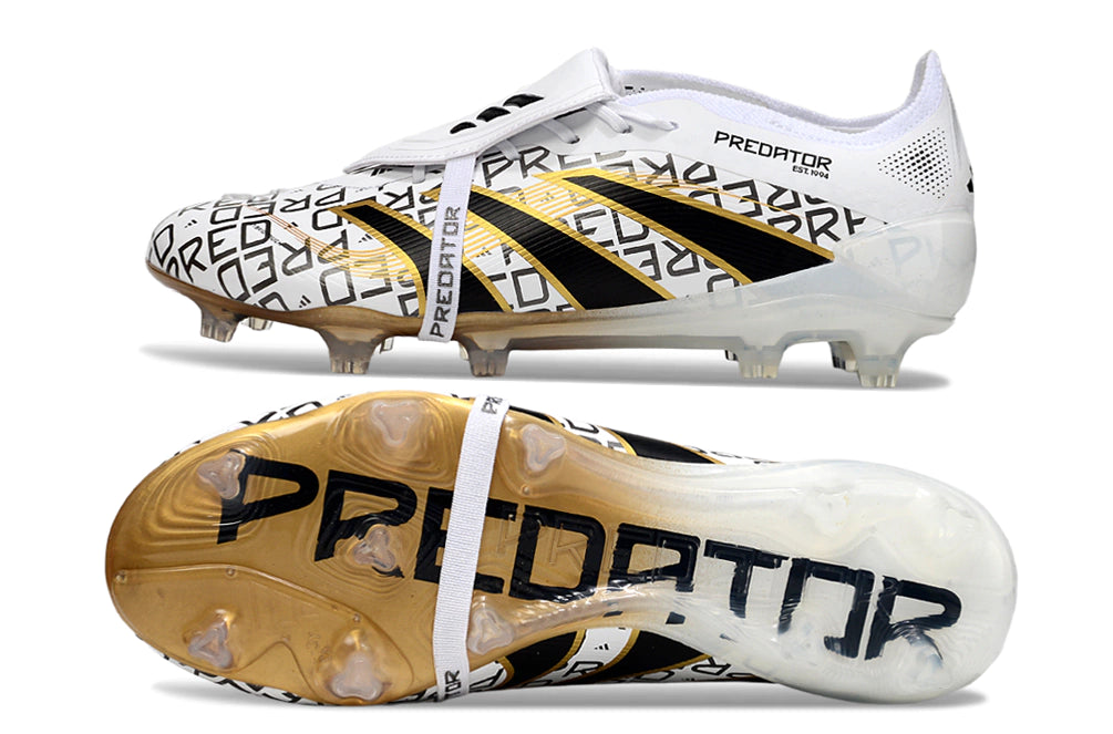 Chuteira Adidas Predator Elite Tongue 25 Campo FG - Branco/Preto
