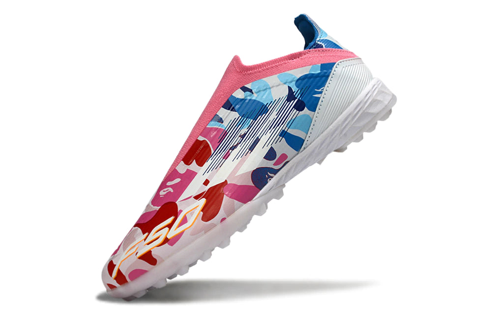 Chuteira Adidas F50 League Society - Branco/Rosa