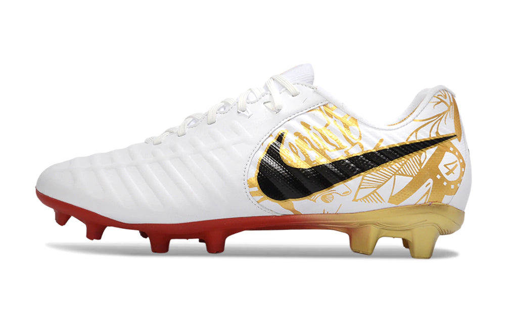 Chuteira Nike Tiempo Legend 7 Elite FG - Branco/Dourado