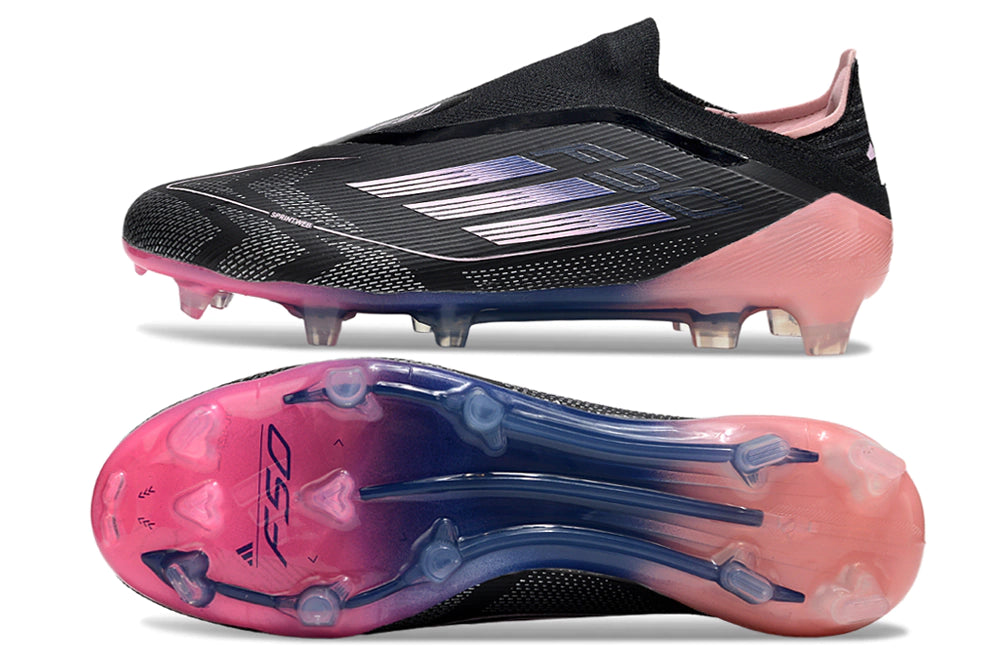 Chuteira Adidas F50 X Laceless Campo - Rosa/Preto