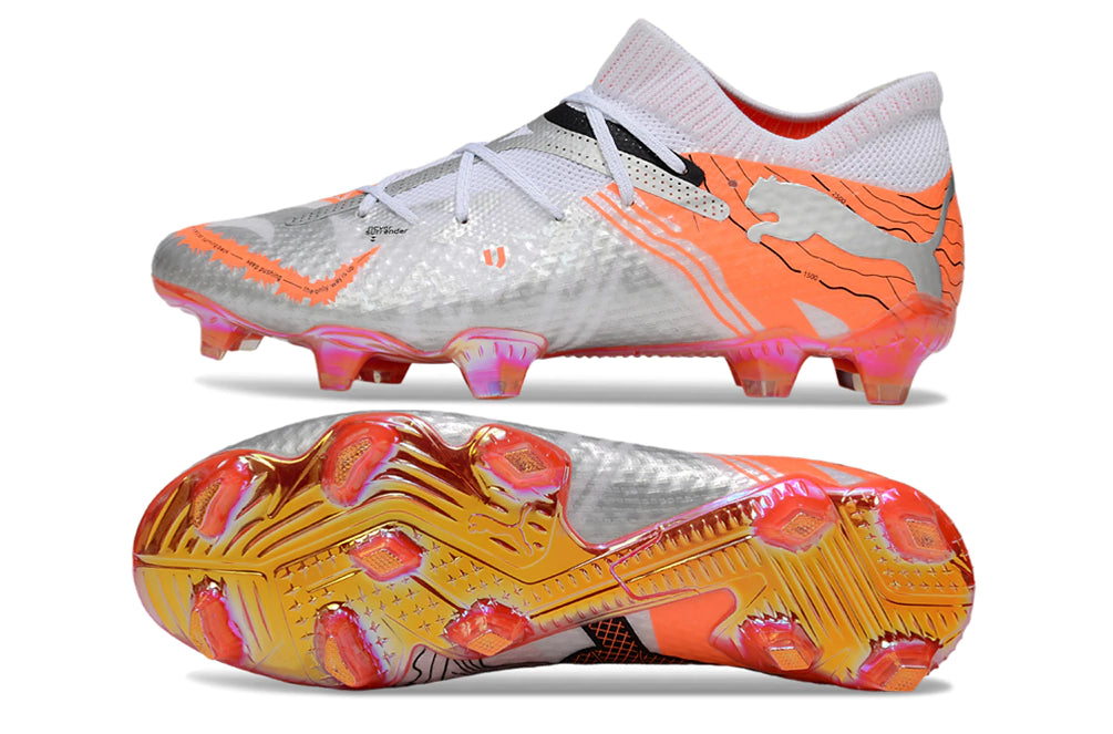 Chuteira Puma Future 7 Ultimate Campo FG - Cinza/Laranja