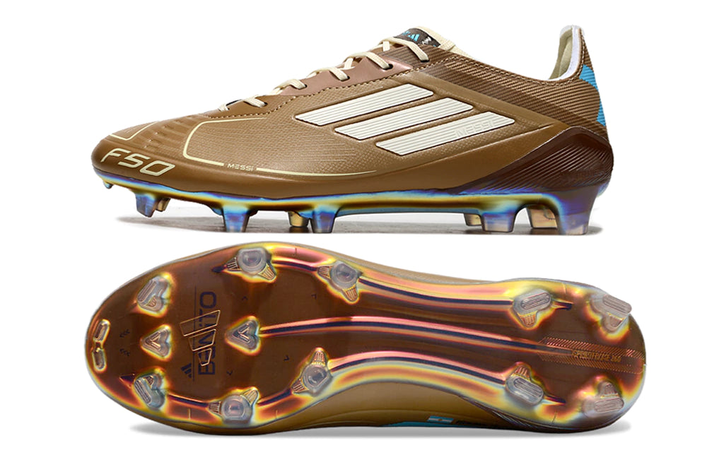 Chuteira Adidas F50 X Campo - Marrom/Branco