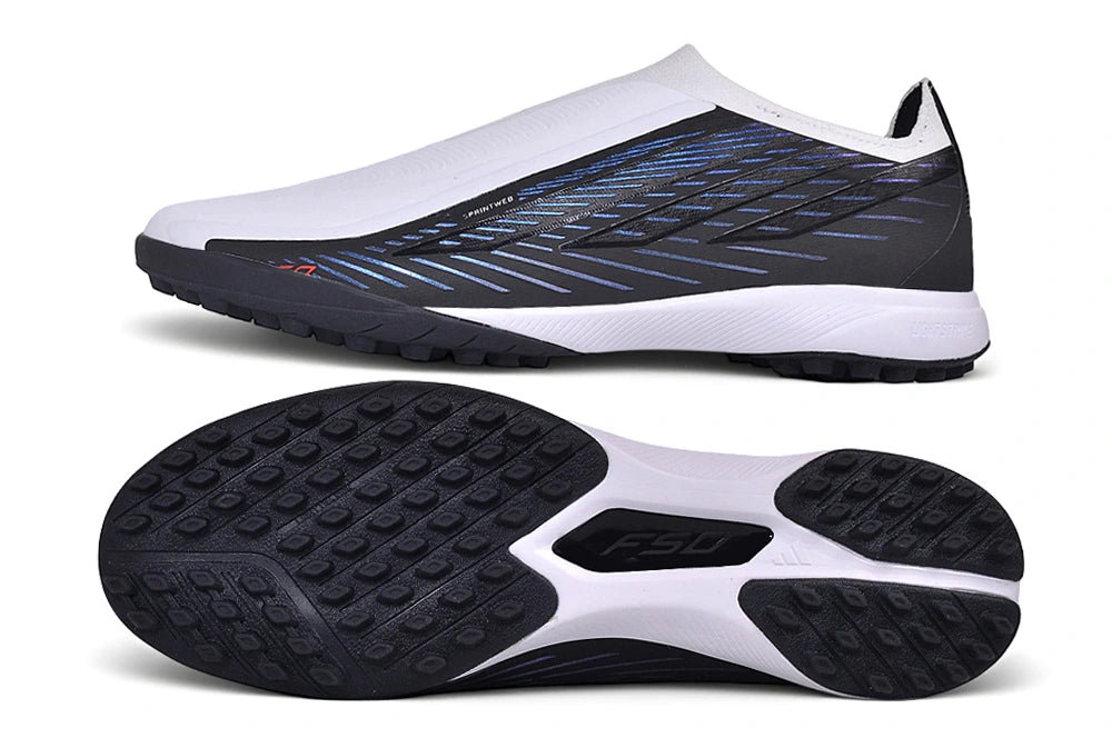 Chuteira Adidas F50 Hyperfast Laceless TF - Preto/Branco