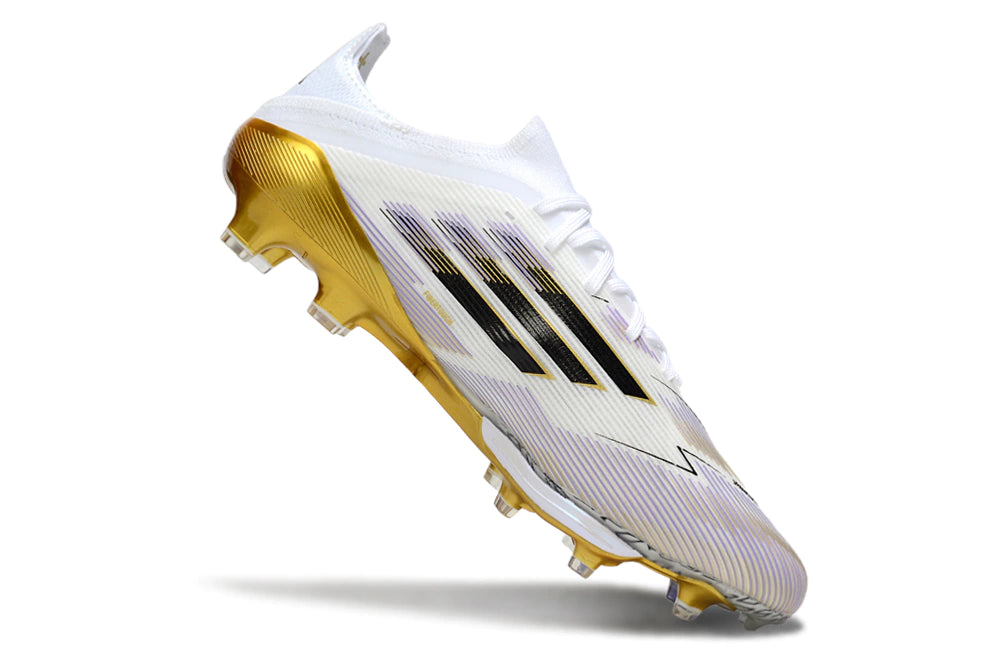 Chuteira Adidas F50.1 Elite Campo - Branco/Dourado