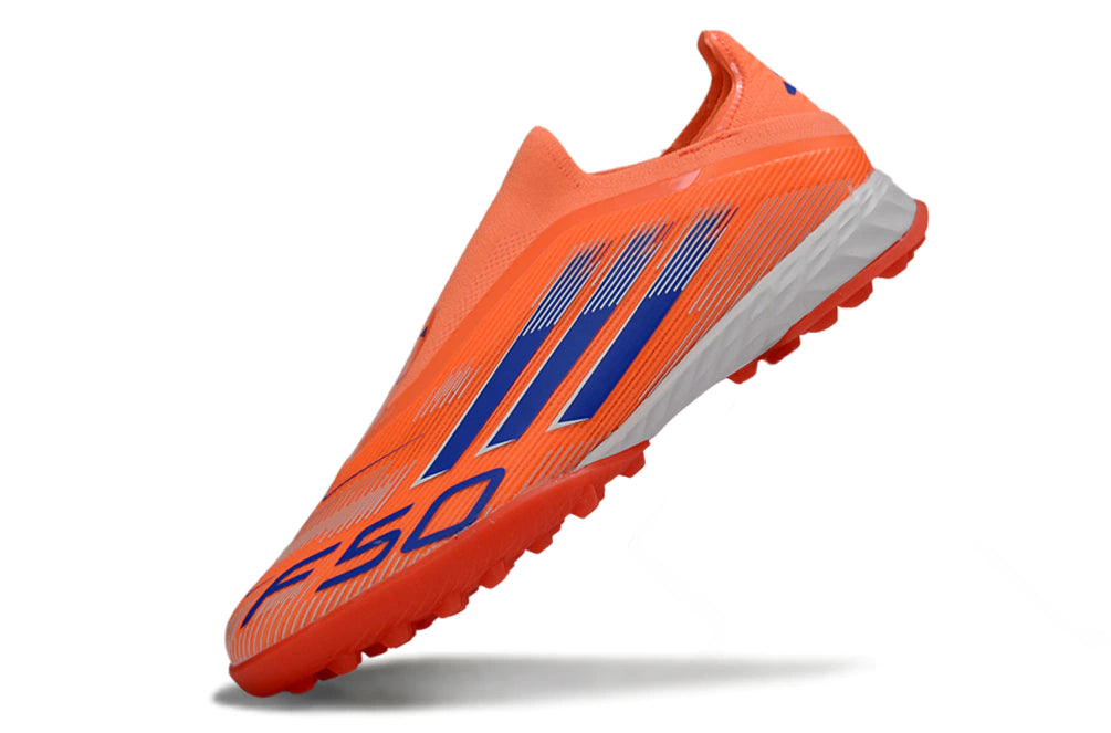 Chuteira Adidas F50 Pro Laceless Society "Coral Blaze"