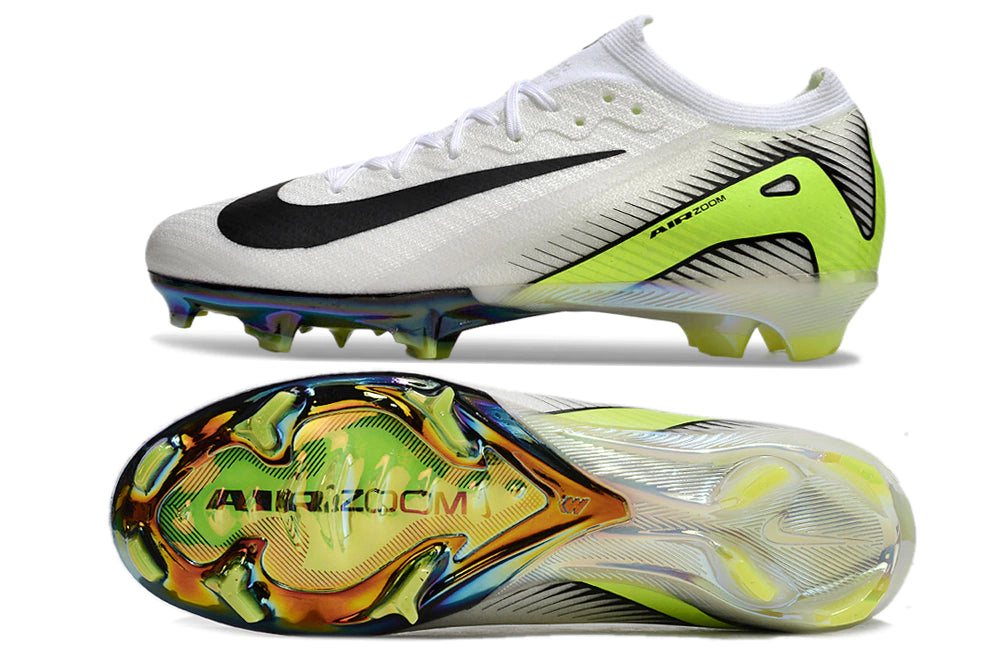 Chuteira Nike Air Zoom Mercurial Vapor 16 Elite FG - Branco/Verde/Preto