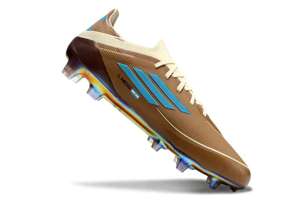 Chuteira Adidas F50 X Campo - Marrom/Branco