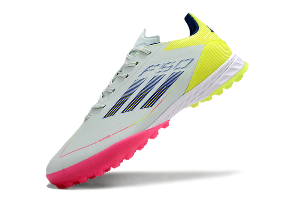 Chuteira Adidas X F50 Pro Society - Branco/Rosa/Verde