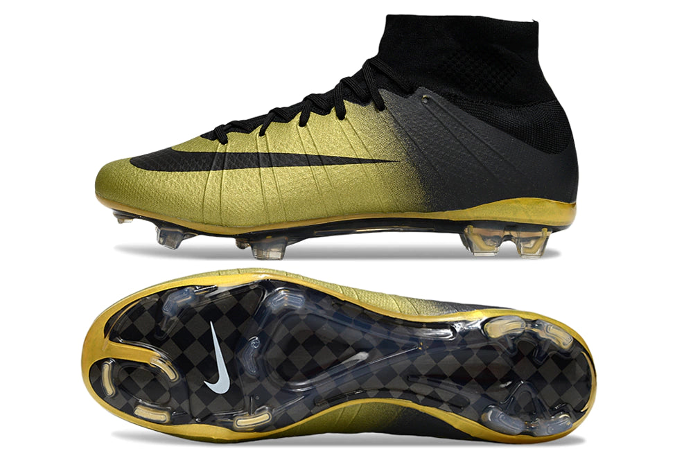 Chuteira Nike Mercurial Superfly 4 Elite Campo - Amarelo/Preto "Cr7"