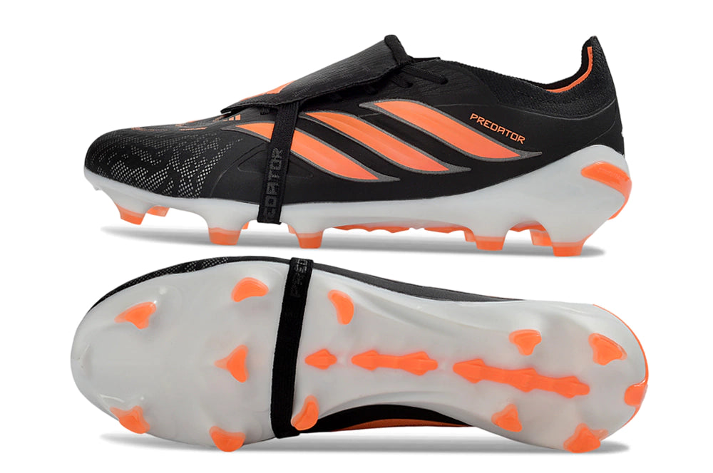 Chuteira Adidas Predator Tongue 26 Elite FG - Preto/Laranja