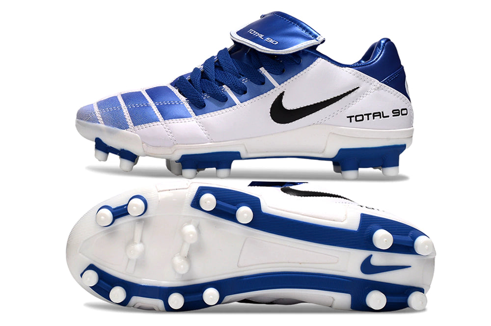 Chuteira Nike Total 90 Campo - Branco/Azul