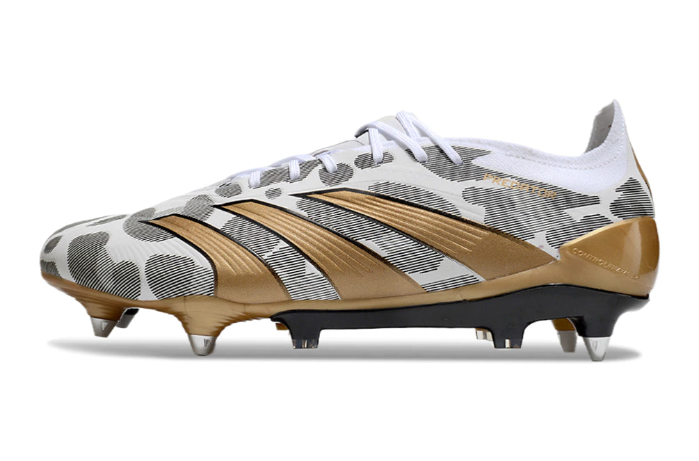 Chuteira Adidas Predator Elite SG - Branco/Preto/Dourado