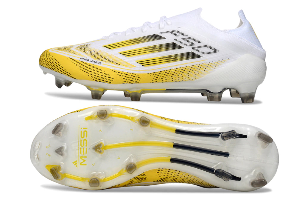 Chuteira Adidas F50 X Campo - Branco/Dourado