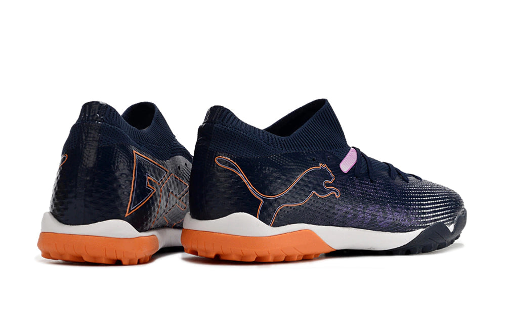 Chuteira Puma Future 7 Match Society - Preto/Laranja/Preto