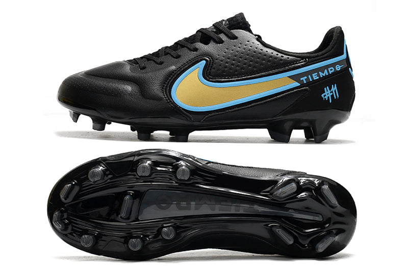 Chuteira Nike Tiempo 9 Elite Campo FG - Preto/Azul